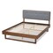 Baxton Studio Natalia Dark Grey Upholstered and Walnut Wood Full Size Platform Bed 167-9410-9437 - alternate 2